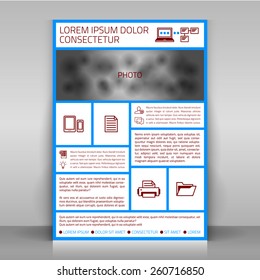Business flyer design, broshure cover template. Vector mock up.