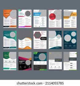 Business Flyer Design Corporate Flyer Template Geometric Shape Poster Design Brochure Gradient Abstract Magazine Background Space For Photo In A5 Size