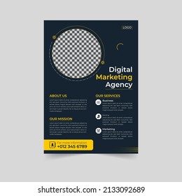 Business flyer design corporate flyer template geometric shape poster design brochure gradient abstract magazine background space for photo in A5 size