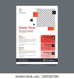 Business flyer design corporate flyer template geometric shape poster design brochure gradient abstract magazine background space for photo
