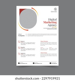 Business flyer design corporate flyer template geometric shape poster design brochure gradient abstract magazine background space for photo