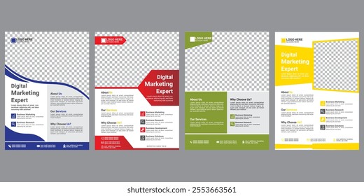 Business flyer design, corporate flyer template, digital marketing backgrounds