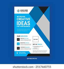 Design de Panfleto de Negócios, Design de Panfleto Editável para o seu negócio, Modelo de Design de Panfleto de Identidade Corporativa