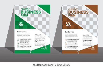 Diseño de volante de negocios con elementos gráficos