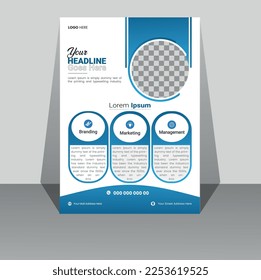 Business Flyer design layout space for photo background, vector template in A4 size