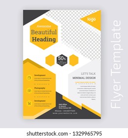Business flyer design layout template in A4 size, with nice background, vector eps10