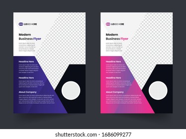 Business flyer design layout template in A4 size, with nice background gradient color, vector eps10