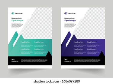 Business flyer design layout template in A4 size, with nice background gradient color, vector eps10