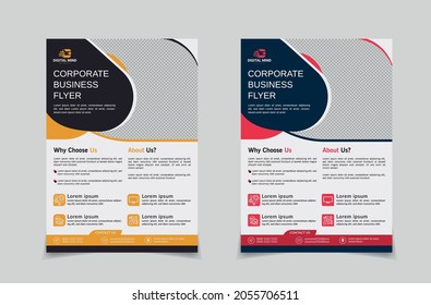 plantilla de diseño de volante de negocios A4, diseño de vector de plantilla para revista, afiche, presentación corporativa, portafolio, infografía de volante, diseño moderno en rosa anaranjado