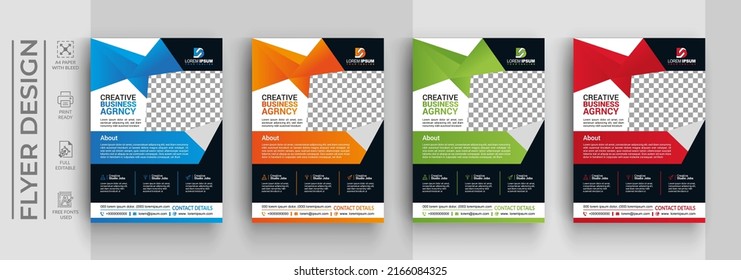 Business flyer design layout template in A4 size, flyer examples for business, marketing flyer template, business poster template free