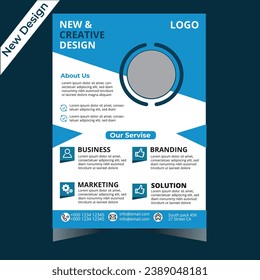 business flyer design layout template in A4 size, vector eps10. Easy to use and edit.