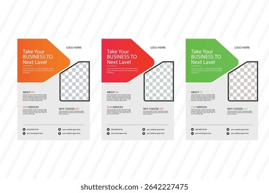Business Flyer Design Set. Layout Template,  invitation Card, presentation, leaflet, Booklet, annual Report, cover brochure, exhibition 