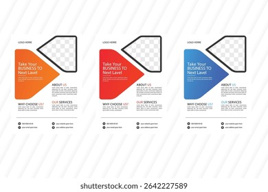Business Flyer Design Set. Layout Template,  invitation Card, presentation, leaflet, Booklet, annual Report, cover brochure, exhibition 