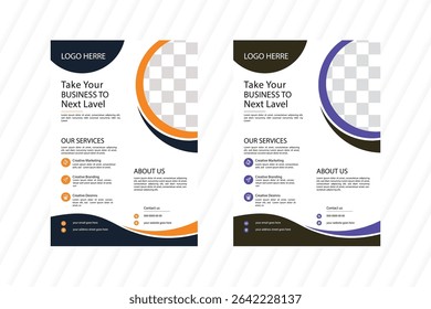 Business Flyer Design Set. Layout Template,  invitation Card, presentation, leaflet, Booklet, annual Report, cover brochure, exhibition 