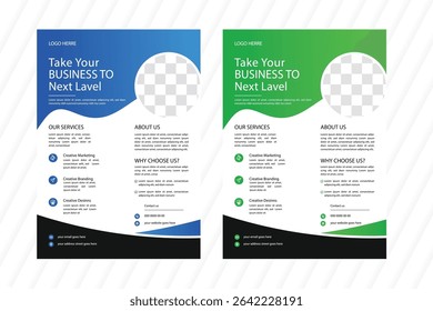 Business Flyer Design Set. Layout Template,  invitation Card, presentation, leaflet, Booklet, annual Report, cover brochure, exhibition 