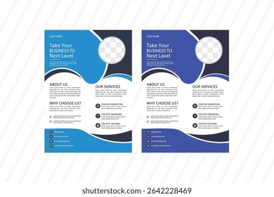 Business Flyer Design Set. Layout Template,  invitation Card, presentation, leaflet, Booklet, annual Report, cover brochure, exhibition 