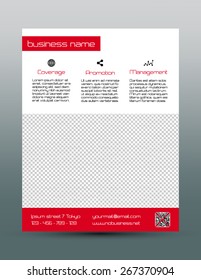 Business flyer design - simple red minimalistic style