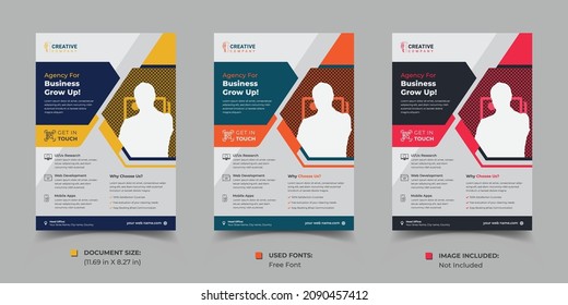 Business flyer design template, A4 size vector business flyer, poster, banner and magazine template