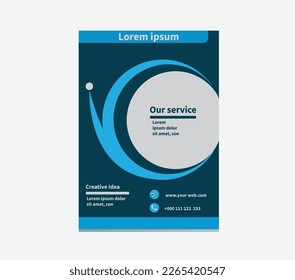 Plantilla de diseño de viajero de negocios en A4. Presentación corporativa, afiche, fácil de usar y editar