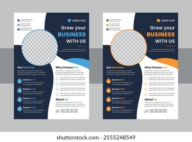 Business Flyer Design Template A4 Sizes Modern Creative Corporate Illustration Editable Brochure Layout