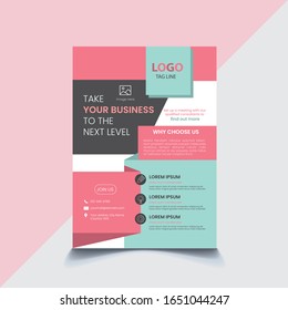 Plantilla de diseño del folleto comercial.Fondo del vector abstracto. Concepto de folleto A4.