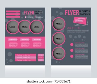 Business flyer design template. Abstract vector background. A4 brochure concept
