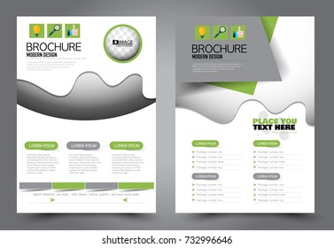 Business flyer design template. Abstract vector background. A4 brochure concept. Green color.