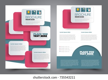 Business flyer design template. Abstract vector background. A4 brochure concept. Red and green color.