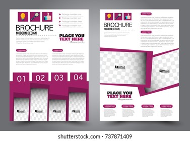 Business flyer design template. Abstract vector background. A4 brochure concept. Red color.