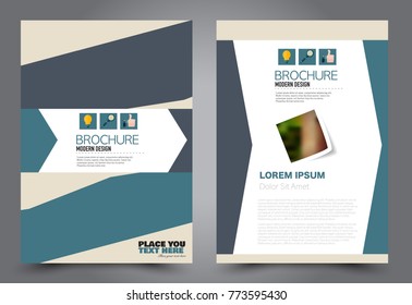 Business flyer design template. Abstract vector background. A4 brochure concept. Blue color