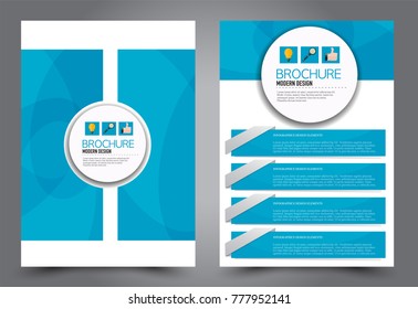 Business flyer design template. Abstract vector background. A4 brochure concept. Blue color.