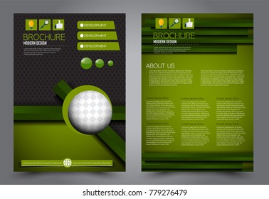 Business flyer design template. Abstract vector background. A4 brochure concept. Black and green color.