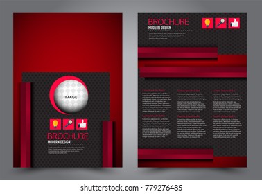 Business flyer design template. Abstract vector background. A4 brochure concept. Black and red color.