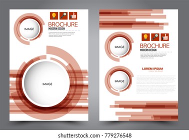 Business flyer design template. Abstract vector background. A4 brochure concept. Brown color.