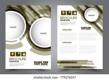 Business flyer design template. Abstract vector background. A4 brochure concept. Green color.