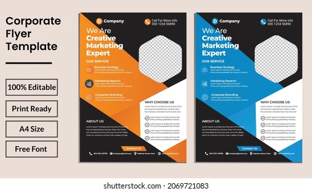 Tamaño del vector A4 de la plantilla de diseño del volante de negocios. Diseño de folletos, diseño moderno de portada, informe anual, diseño profesional abstracto moderno