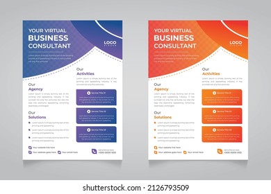 Plantilla de diseño de volante de negocios, diseño de plantilla de diseño de folletos creativos para promoción y marketing corporativo.