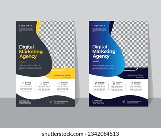 Business Flyer Design Vorlage , Creative Flyer Design-Layout-Vorlage , Corporate gepflegte und saubere Flyer Design Problemlösung Werbung Design.