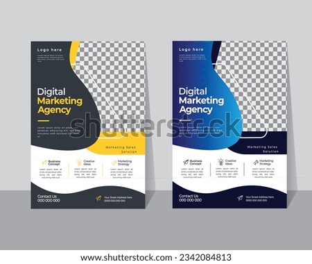 business  flyer design template ,Creative flyer design layout template , Corporate neat and clean flyer design Problem solution advertising design.