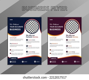 Business flyer Design template. Graphic print media flyer promote business. Modern vector corporate simple flyer.