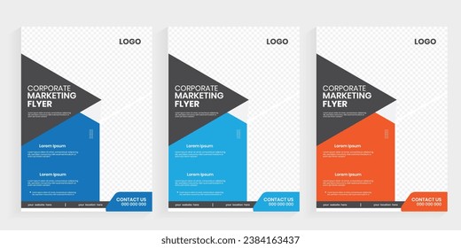 Business flyer design template, marketing advertising flyer template, vector handout, leaflet design with editable source file