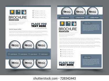 Business flyer design template stationary. Abstract vector background. A4 brochure concept. Grey color.