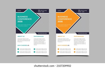 Business flyer design template. Women Leadership Conference Flyer Design.with nice Unique Design Shape.

