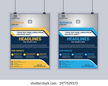 Business flyer design vector template. Creative business flyer design. Modern business flyer design. Abstract business flyer template.