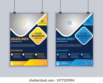 Business flyer design vector template. Creative business flyer design. Modern business flyer design. Abstract business flyer template.