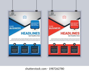 Plantilla vectorial de diseño de volante comercial. plantilla de folleto de 2 páginas. Diseño de folleto