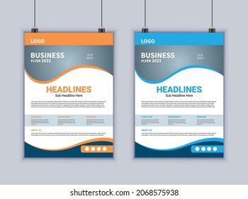 Business Flyer Design Vector Template. 2 Page Flyer Design. Modern Layout Design. Business Marketing Template Design.