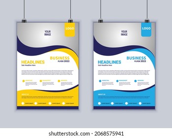 Business Flyer Design Vector Template. 2 Page Flyer Design. Modern Layout Design. Business Marketing Template Design.