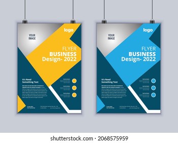 Plantilla de vectores de diseño de volante de negocios. Diseño de volante de 2 páginas. Diseño de diseño moderno. Diseño de plantillas de marketing empresarial.