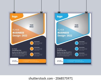 Plantilla de vectores de diseño de volante de negocios. Diseño de volante de 2 páginas. Diseño de diseño moderno. Diseño de plantillas de marketing empresarial.